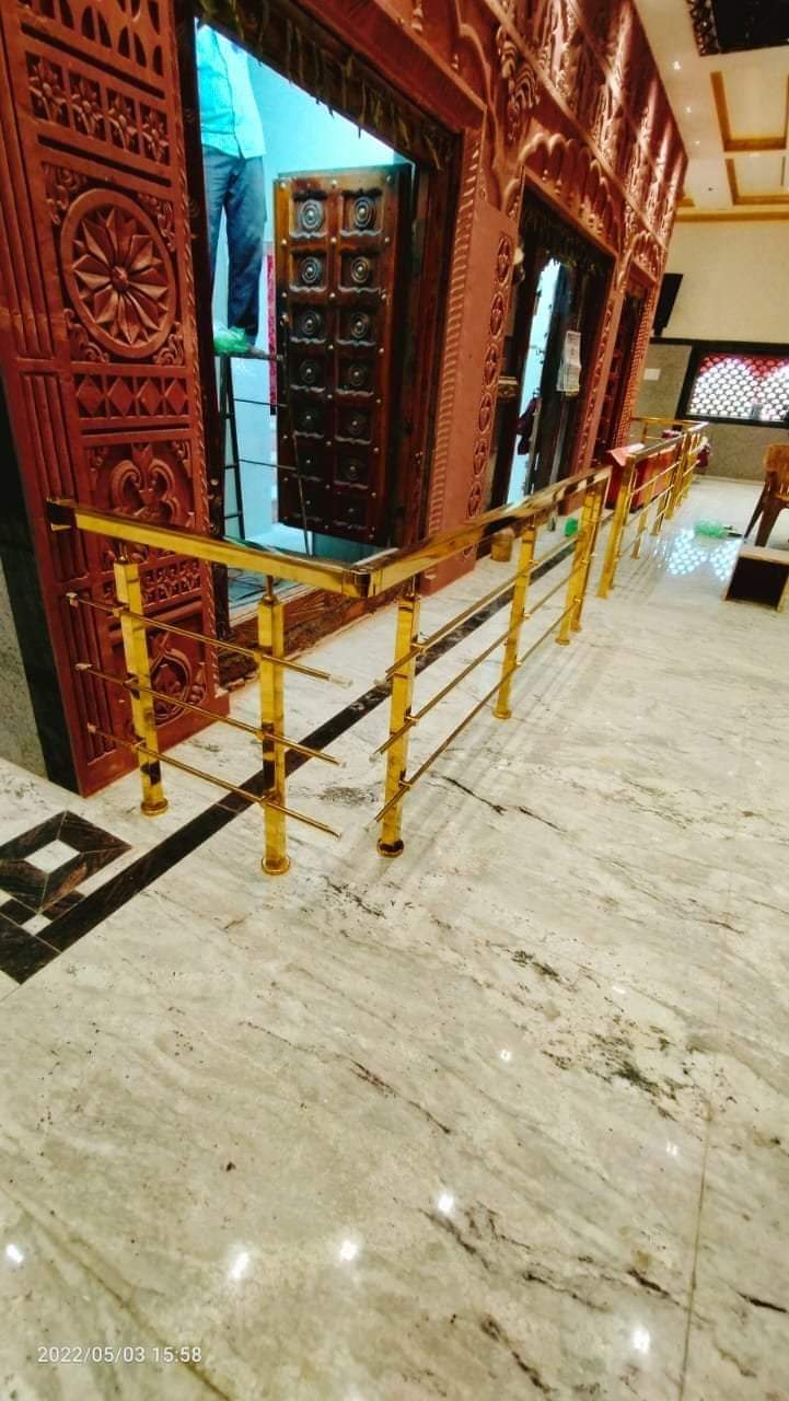 Spiral staircase steel railing work